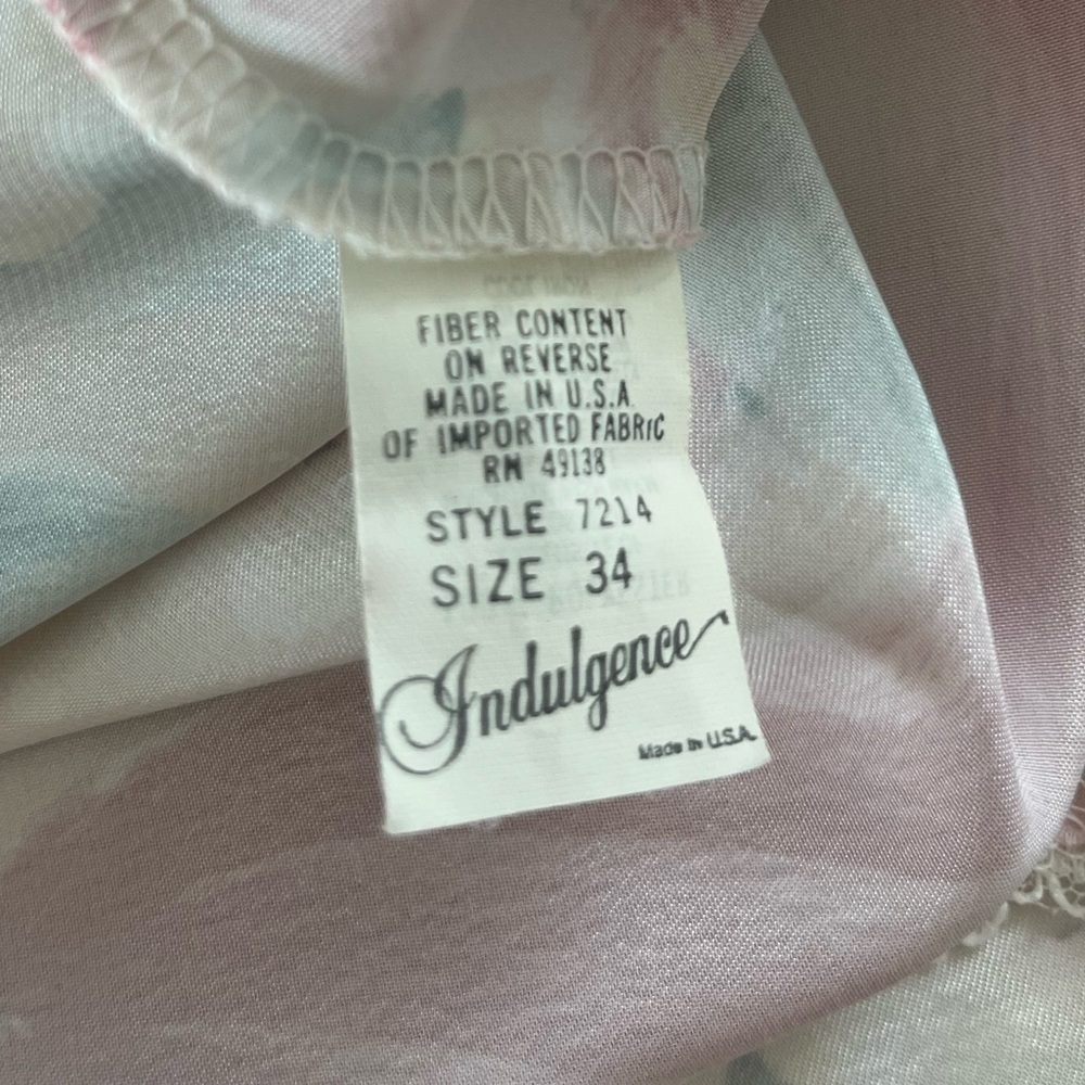 Vintage pastel Floral Lace Trim Chemise Camisole Top size 34 fairy y2k coquette - Picture 5 of 8